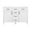 Ensemble de meuble-lavabo autoportant moderne 48 po avec 4 tiroirs, tablettes réglables et lavabo en composite (blanc / noir)-784539335