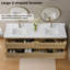 Ensemble de meuble-lavabo flottant mural 72 po avec plateau en pierre reconstituée AuroraSky 72 po-409206637