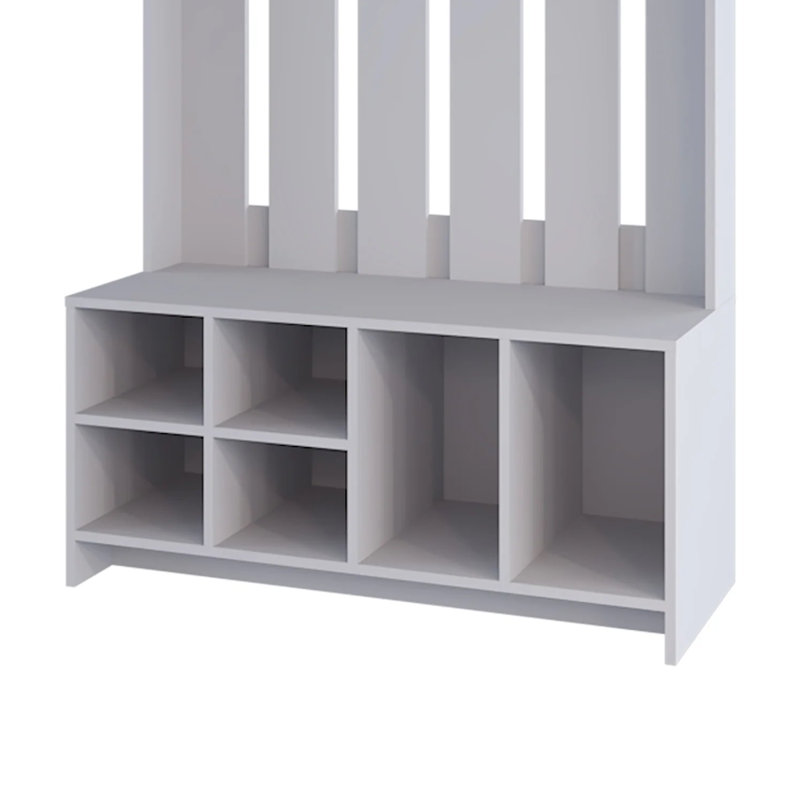 Arbre d'entrée de 38 po de large avec banc et rangement pour chaussures Tulcan, Gris fumée