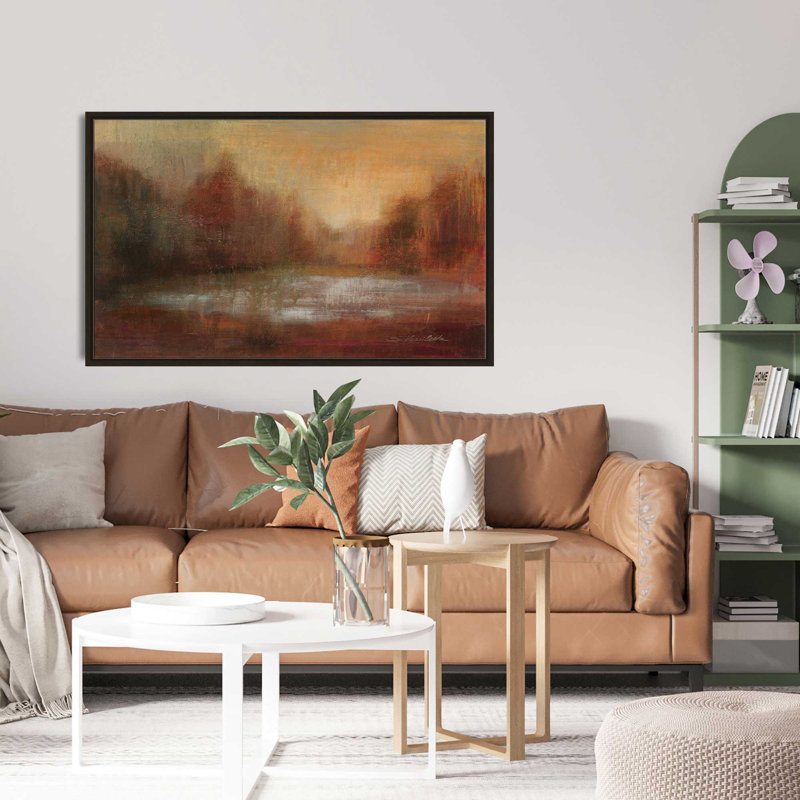 " Rain I " Painting Print, 63.5" W x 39.5" H, Black Frame