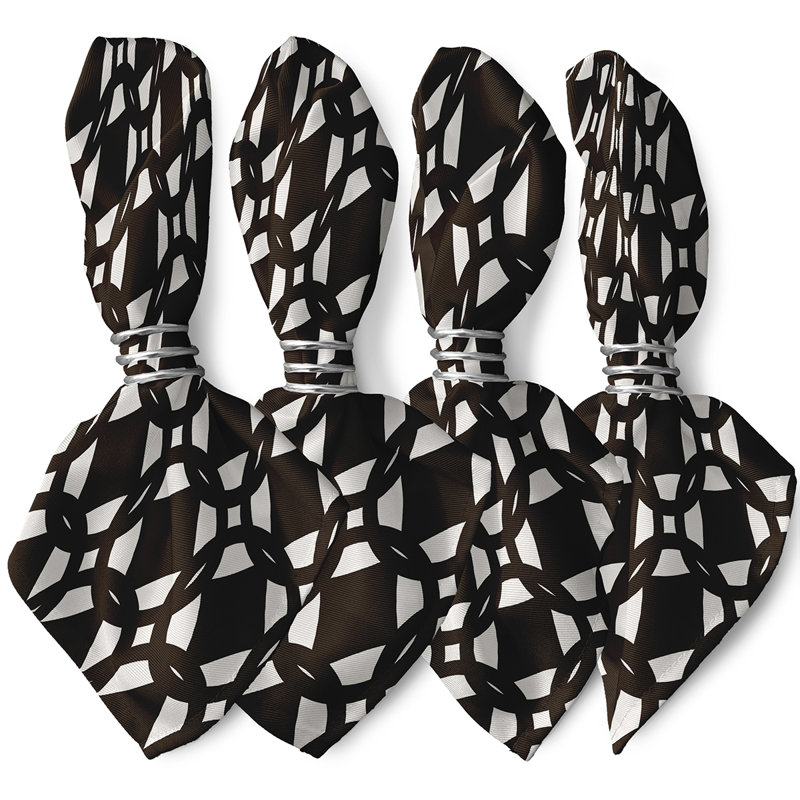Christiam Polyester Geometric Square Napkin, Brown