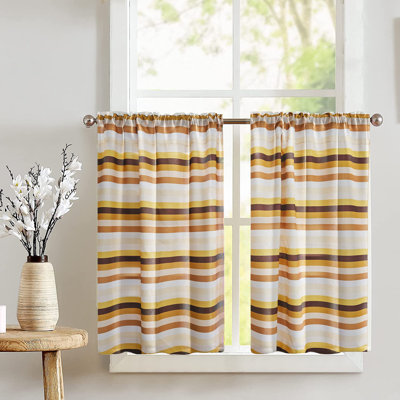 Poplin Multi Stripe Café Tier Curtains