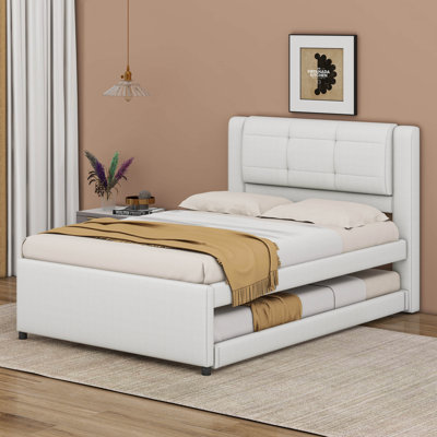 Lit plateforme double avec lit gigogne et lit gigogne double