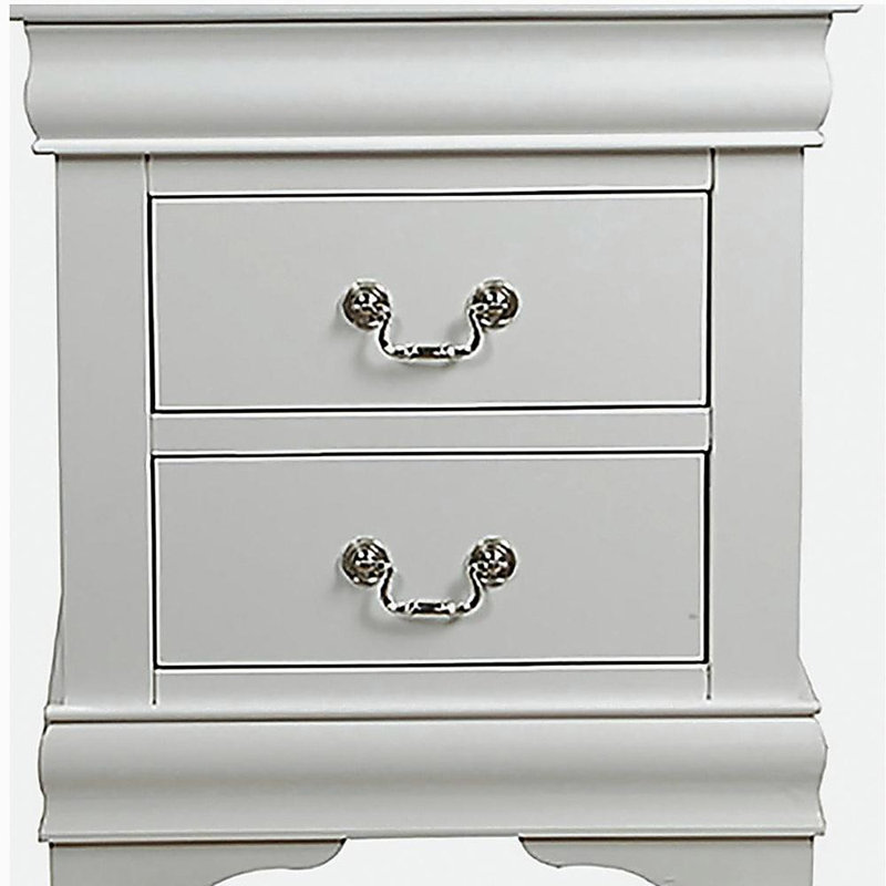 White 2-drawer Nightstand, White
