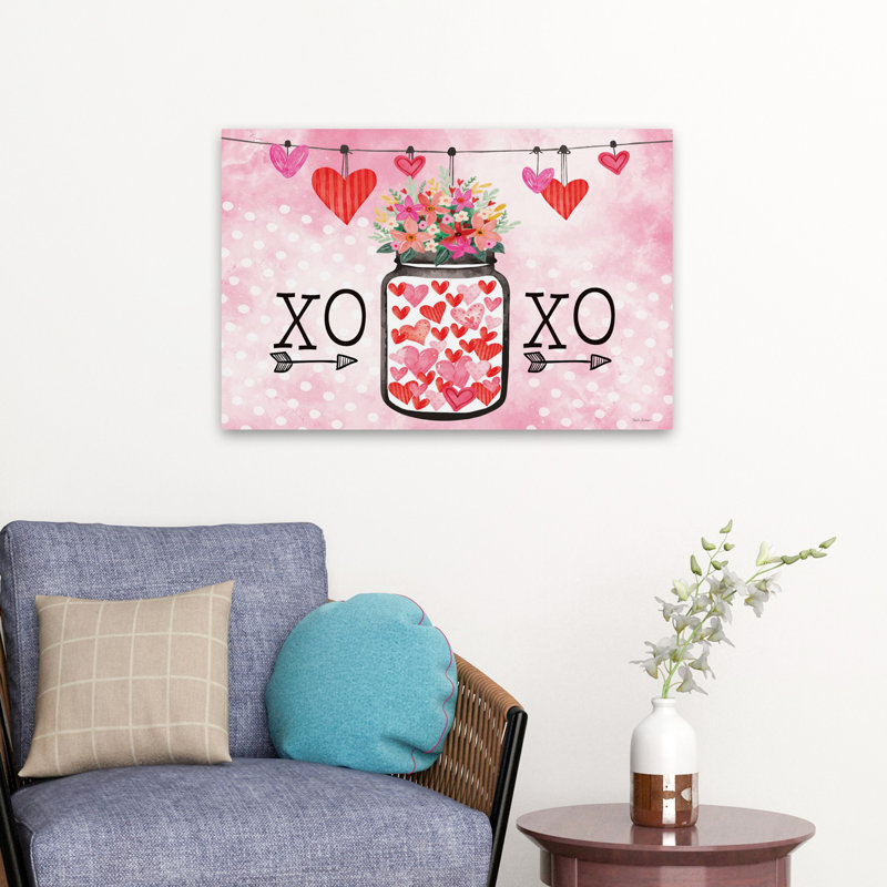 Xoxo valentines - art contemporain Xo Valentine Mason, H 24 po x l 16 po