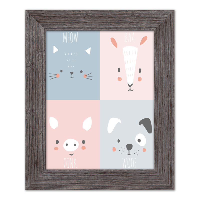 Farm Noise, art encadré, Cadre gris, H 14 po x l 11 po x P 0,75 po