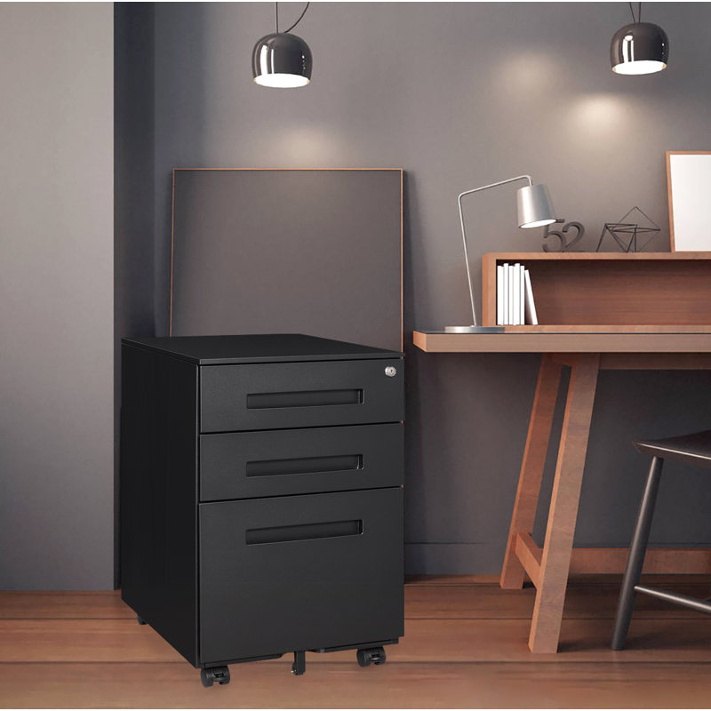 3-Drawer Mobile Vertical Filing Cabinet