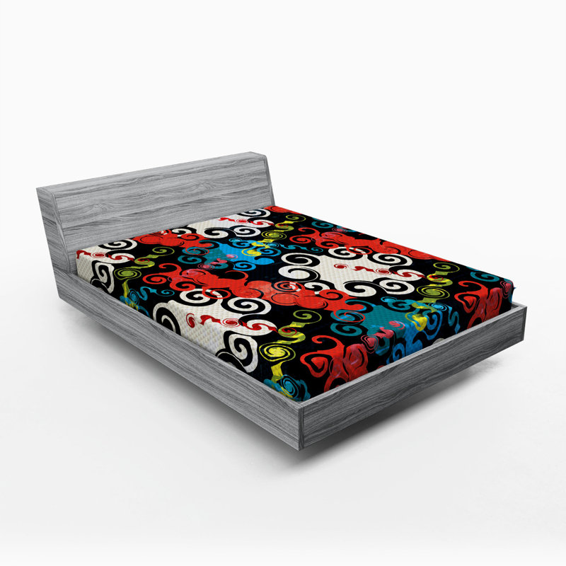Microfiber Abstract Fitted Sheet, Queen Fitted Sheet