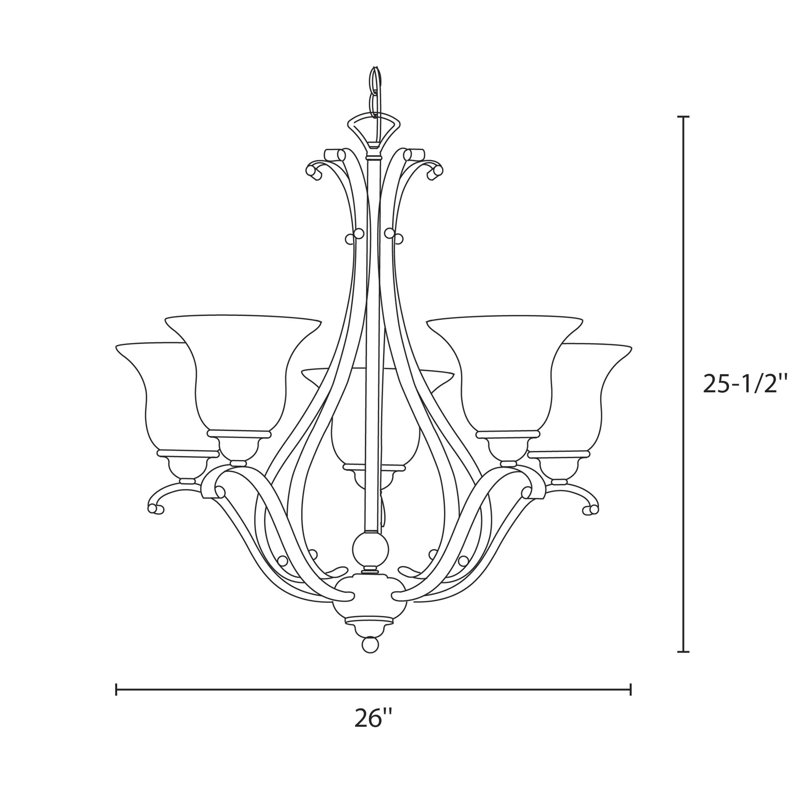 Macalla 5 - Light Steel Dimmable Chandelier, Brushed Nickel