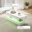 Table basse à DEL, table de salon ultra brillante avec 2 tiroirs, blanc-1291160768