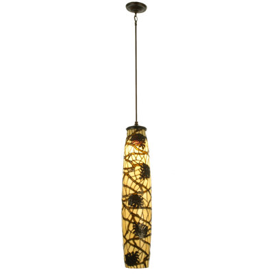 Luminaire suspendu cylindrique unique 2 lumières Rustic Lodge