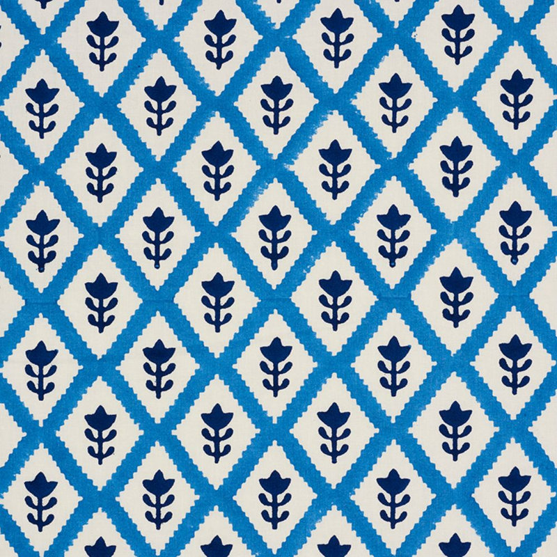 Schumacher x Molly Mahon Buti Fabric, Blue