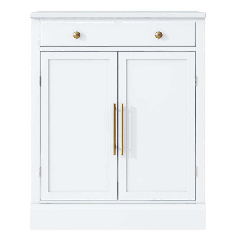 Garde-manger autoportant moderne avec rangement, Blanc