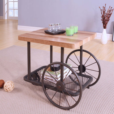 Table de bout, chêne et gris antique