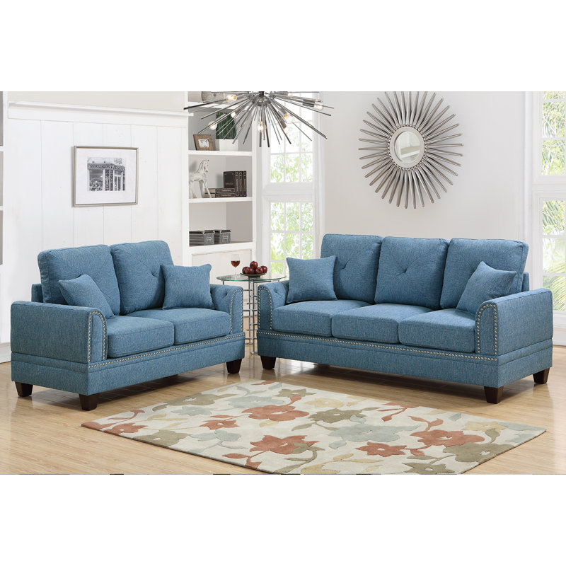2 - Piece Living Room Set, Blue