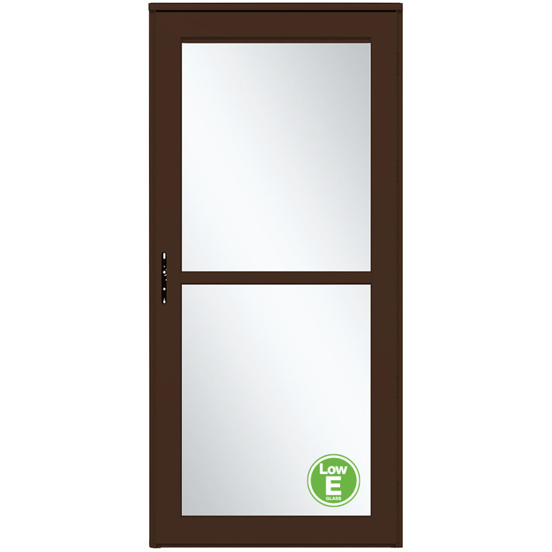 Écran rétractable Platinum avec porte de tempête Low-E (poignée vendue séparément), H 81 po x l 36 po, Terrain boisé