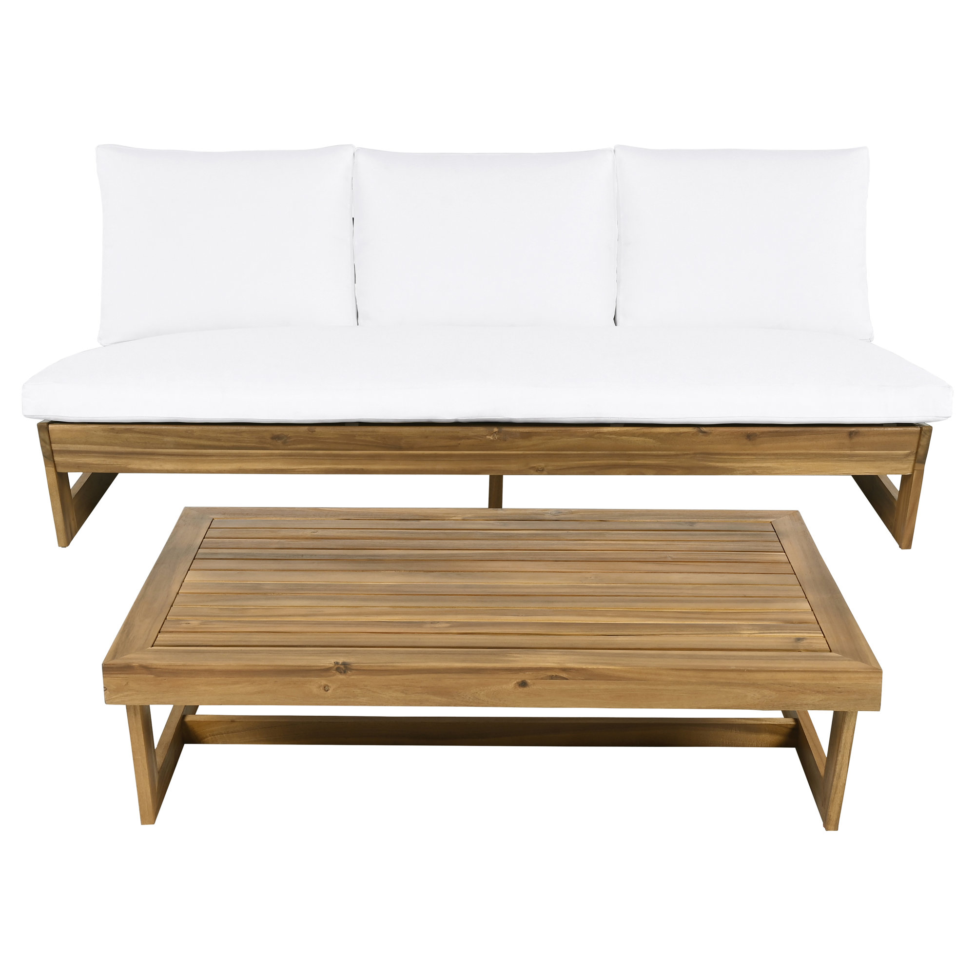 Louise Outdoor Conversation Set, Brown, White