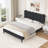 Aadi Upholstered Headboard, Platform Bed with Strong Wooden Slats Support, Two Bed Forms Design-708114366-708114365
