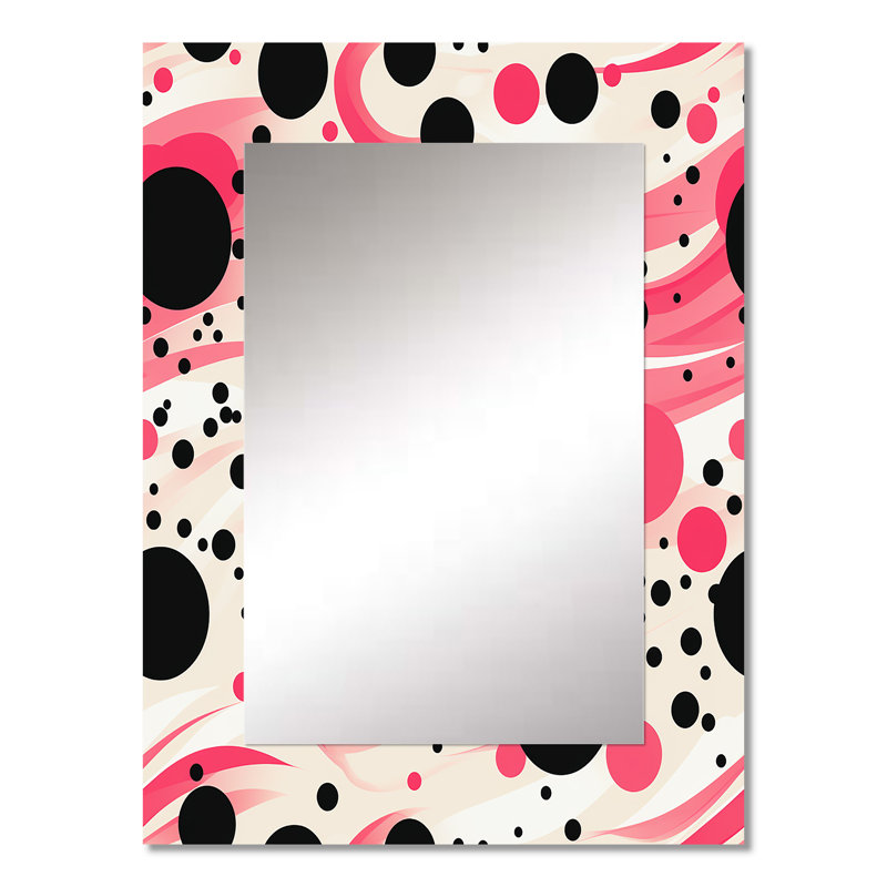 Dekou Popart Dynamic Doodle Dots - miroir à pois, miroir mural décoratif moderne, impression d'art en métal, 32 po x 24 po