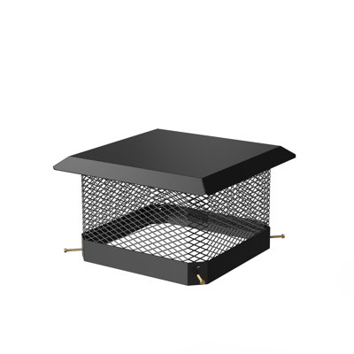 18"X18" Chimney Cap, Single Flue Bolt-on Cover, Heavy Duty Galvanized Steel Mesh, Weatherproof Rain Cap for Clay Flue Tiles – Easy Bottom Installation