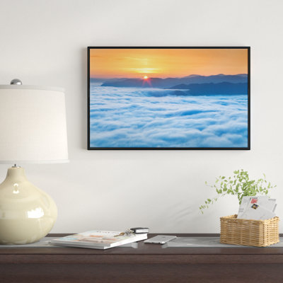 " Sunrise Over Misty Sea Waters "