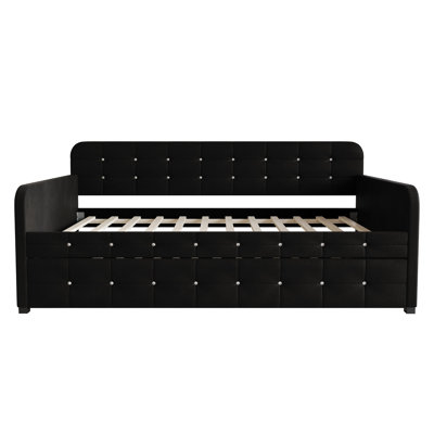 Giaimo Upholstered Velvet Daybed with Trundle Bed