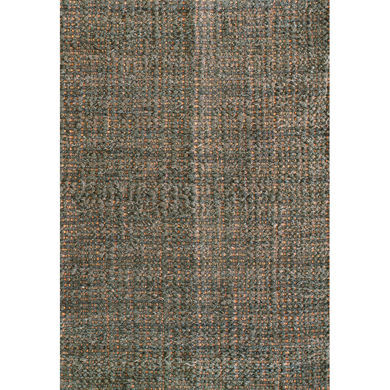 Tapis brun en laine noué à la main de conception unique 6 pi x 9 pi
