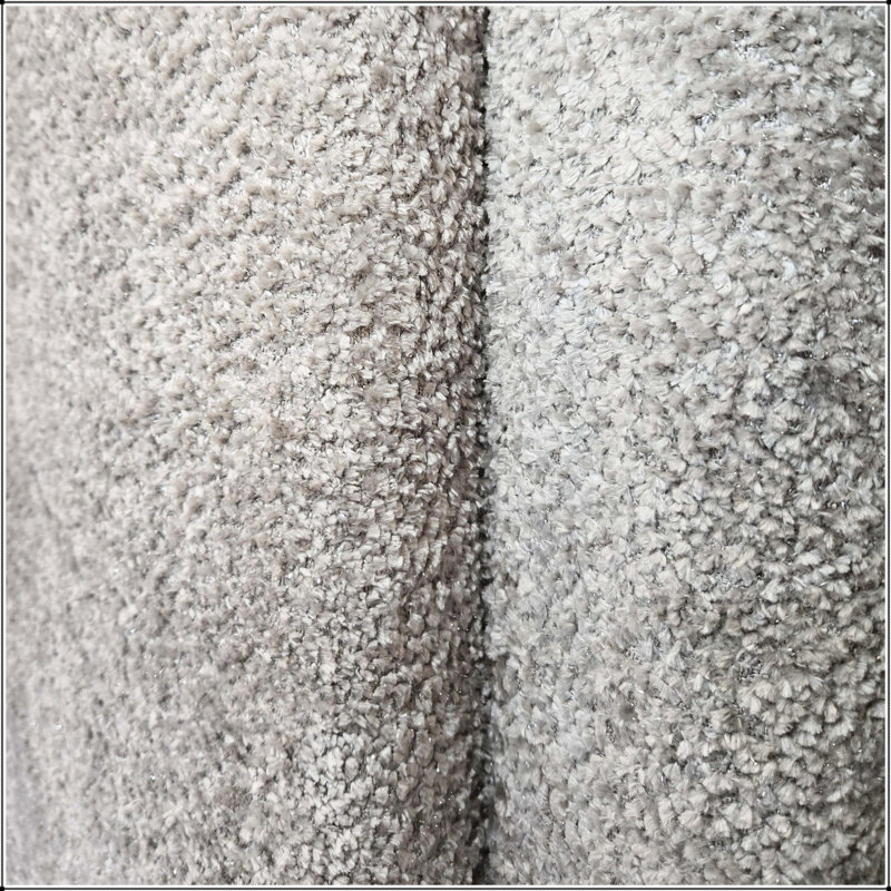 Cadre de lit luxueux pour grand lit 1pc revêtu de tissu chenille doux avec tête de lit haute rembourrée et rangement caché