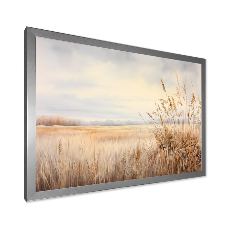 Prairie Peacefulness Meadows II sur toile, Cadre simple argenté, H 34 po x l 44 po x P 1,5 po