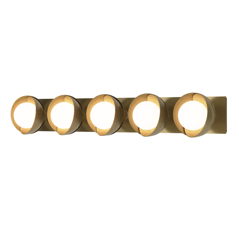 Brooklyn 5 - Light Dimmable Bath Bar, Modern Brass, Black