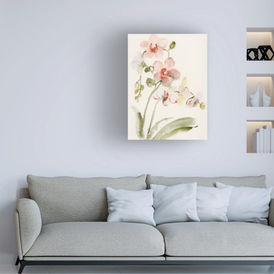 Art mural sur toile tendue - "Autumn Orchid l" de Victoria Barnes pour décoration de salon, de chambre à coucher ou de bureau - 18 x 24