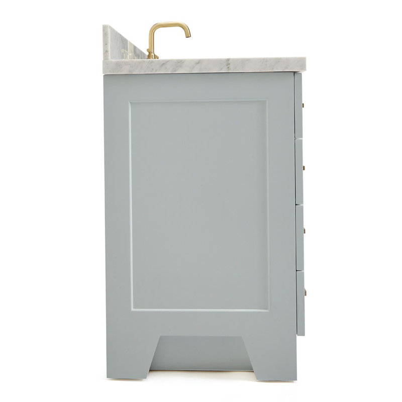 ARIEL TAYLOR 43 IN RIGHT OFFSET RECTANGLE SINK VANITY, Gray, Rectangle, Right