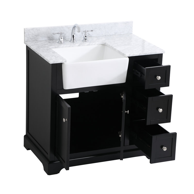 Ensemble de meuble-lavabo simple 36 po Pardue, Noir
