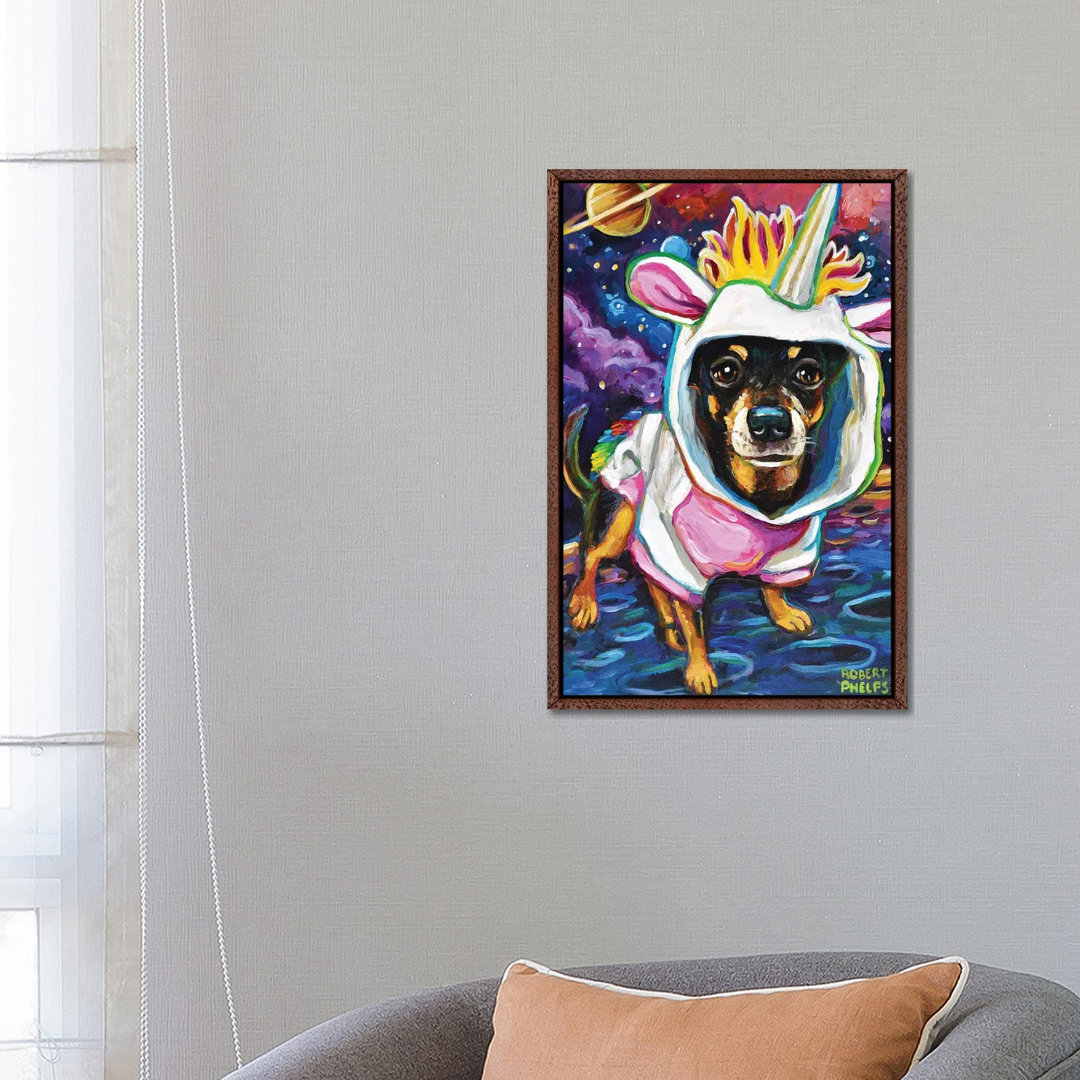 Chihuahua In Space von Robert Phelps - Galerie-verpackte Leinwand Giclée