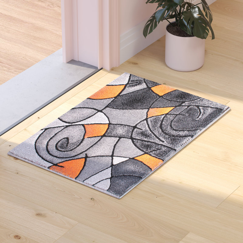 Sioar Modern Abstract Pattern Olefin Accent Area Rug, Rectangle 2' x 3'