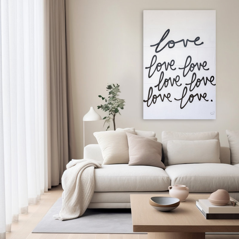 «Love Times Seven» - art millénaire en noir et blanc, H 60 po x l 40 po