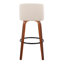 Tabouret de comptoir à hauteur fixe de 26 po avec pieds en bois cintré et repose-pieds rond Thea-129427565-129427561-129427573