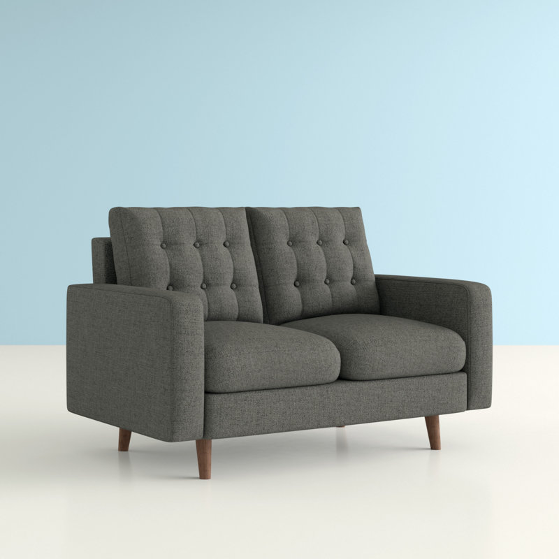 Benaniah Upholstered 50.4'' Loveseat, Gray Polyester