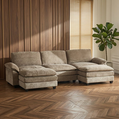 Shugar Solid and Manufactured Wood U-Shaped Sectional