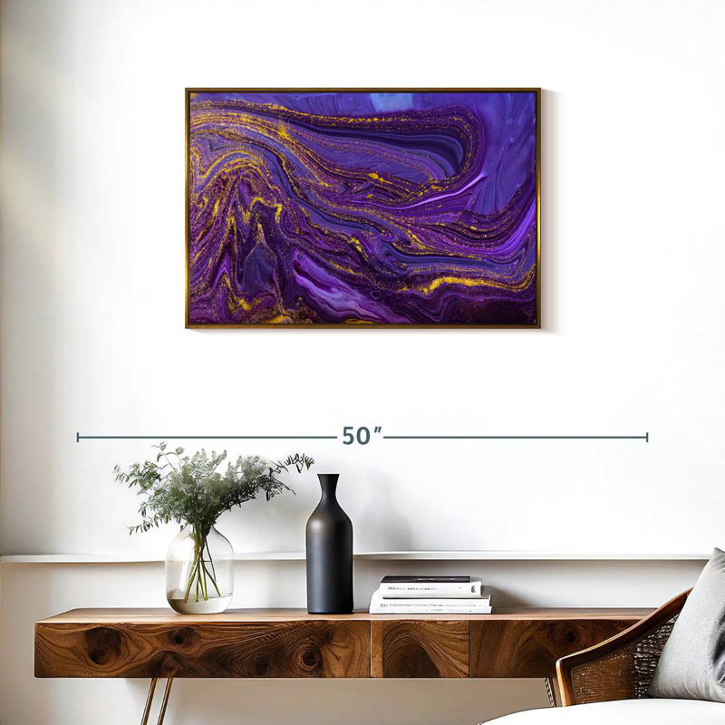 Cerisier mauve, Cadre flottant doré, 31 po x 21 po