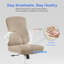 Chaise de bureau ergonomique, appui-tête réglable avec support lombaire et accoudoirs rabattables-1755781257