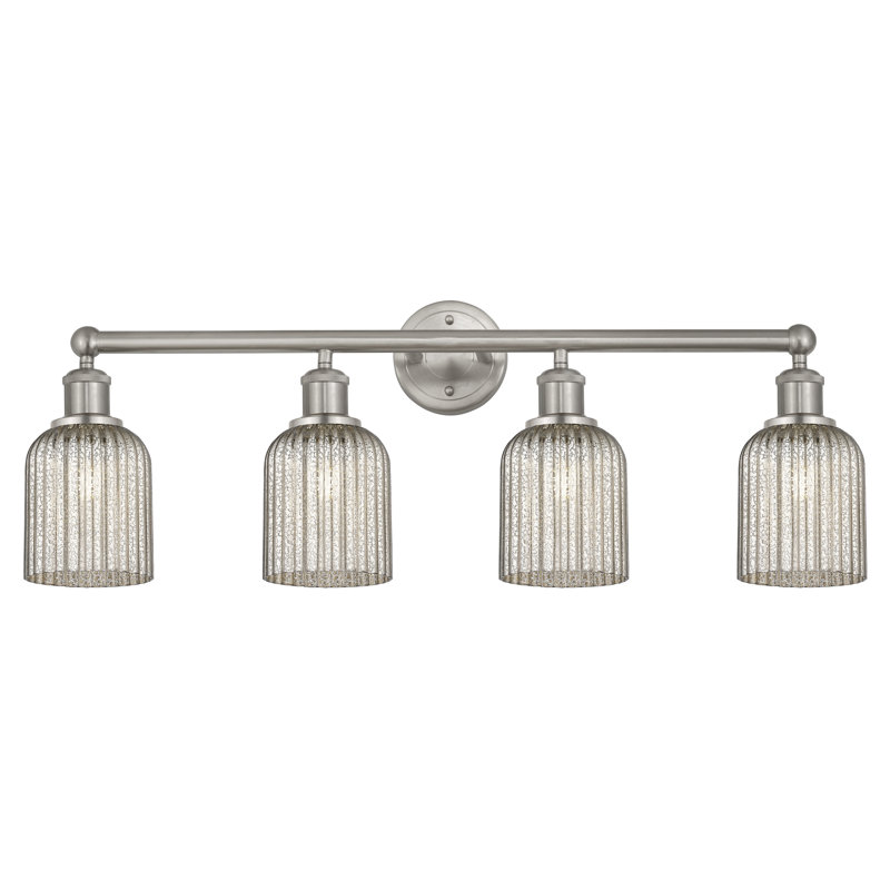 Fiennes 4 - Light Dimmable Vanity Light, Satin Nickel, Metallic Gray