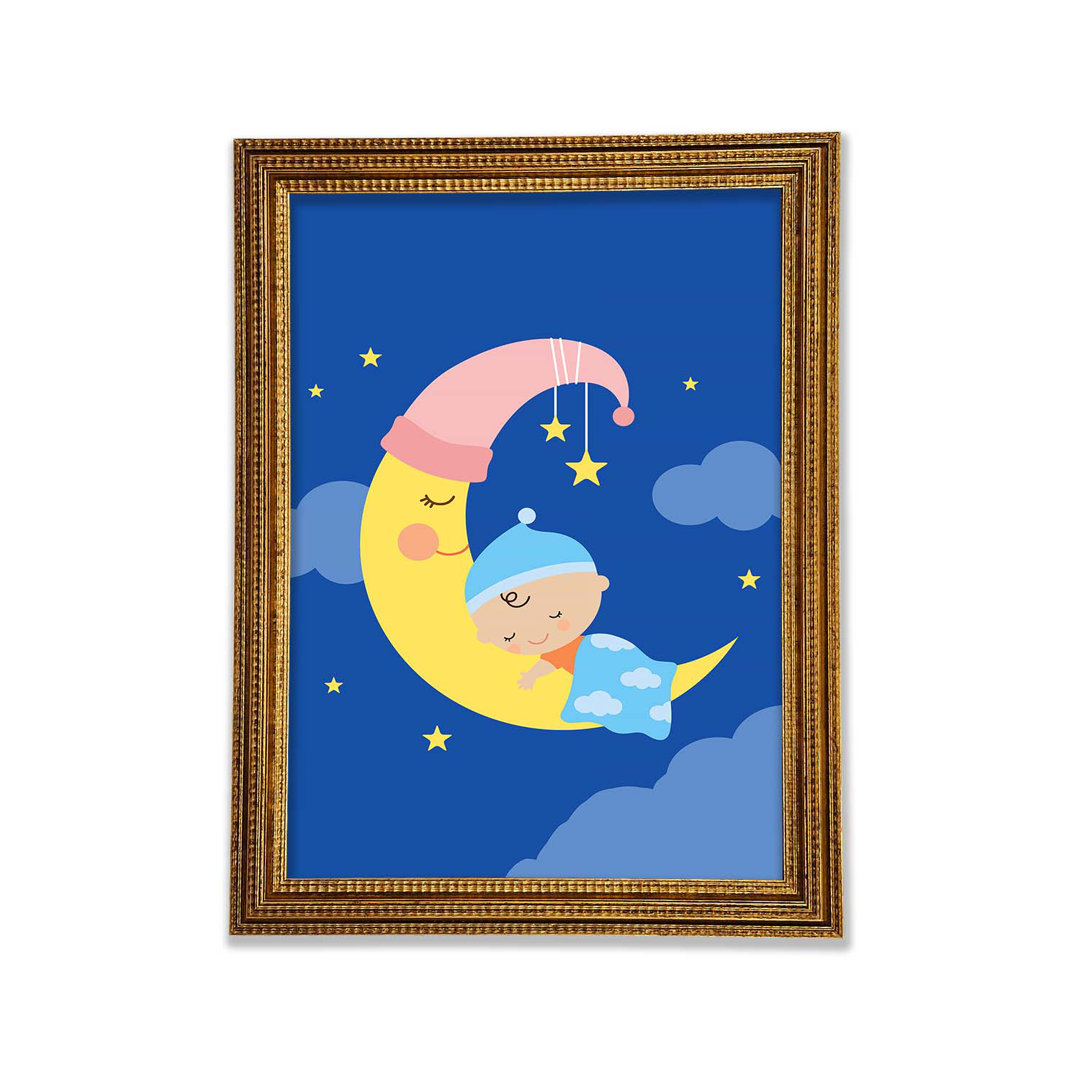 Snuggled To The Moon - Einzelne Bilderrahmen Kunstdrucke