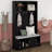 78.7" Hall Tree With Sliding Doors, Versatile Coat Rack With 6 Silvery Hooks & Handles, Bench Cabinet W/Shoe Storage-820950160
