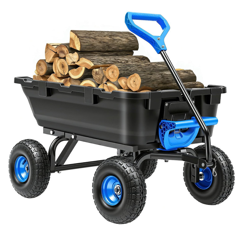 900LB Garden Dump Cart, blue