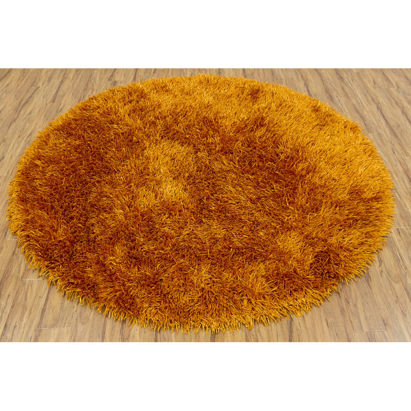 Hand Loomed Area Rug in Orange, Round 7'9"