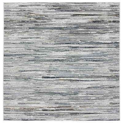 Tapis gris à rayures