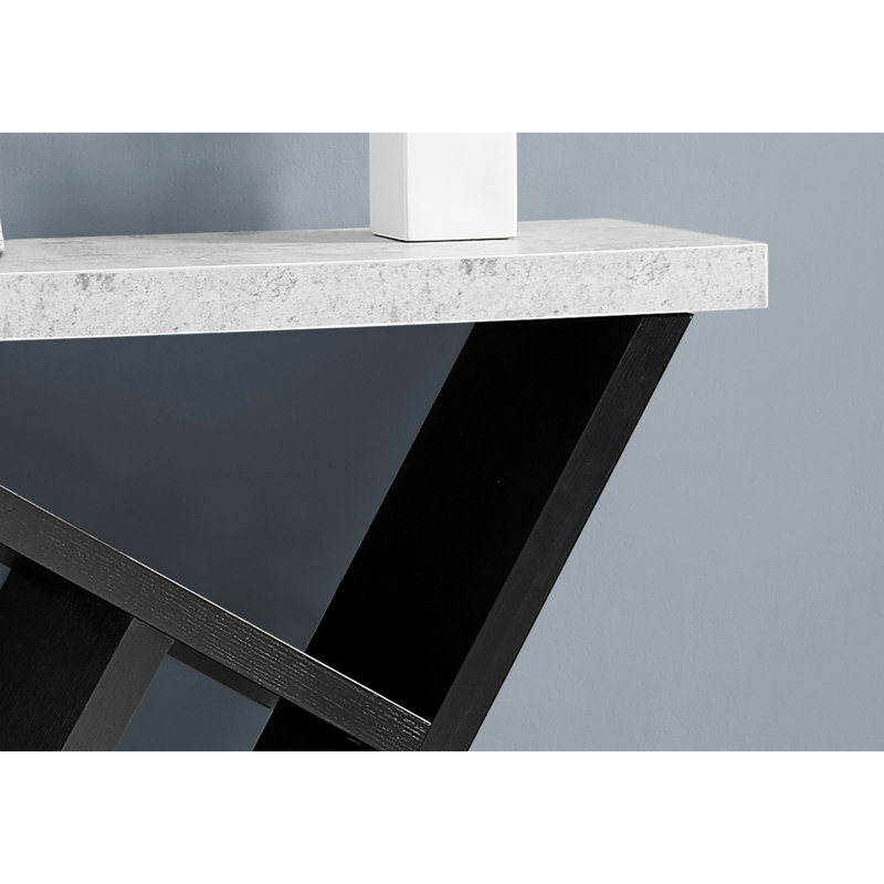 Console d'appoint étroite pour le vestibule ou le salon, finition contemporaine en stratifié gris et noir | Idée de cadeau