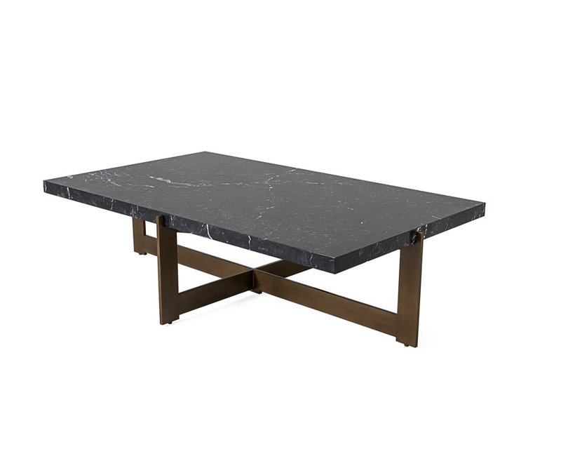 Peterson Marble Coffee Table, Polished Black