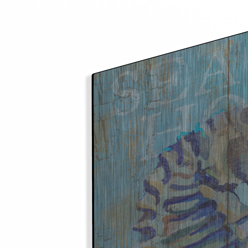 Art mural en métal Beachcrest Home ™ «Sea Horse And Sea» par Art Licensing Studio, H 36 po x l 36 po